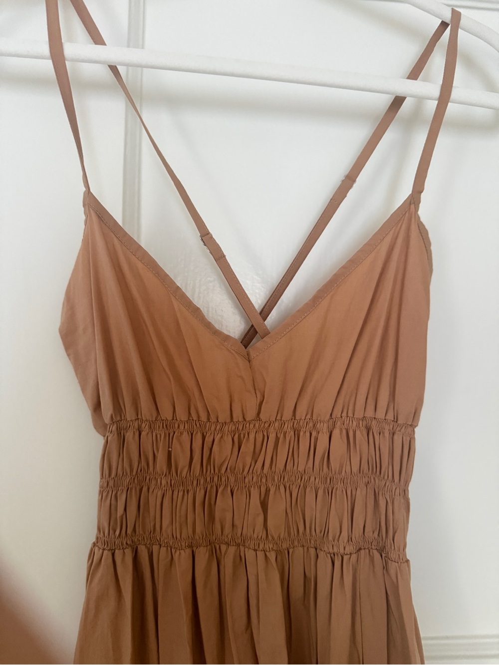 Faithfull the Brand Tan Maxi Dress with Smocked Waist - Picture 3 of 3